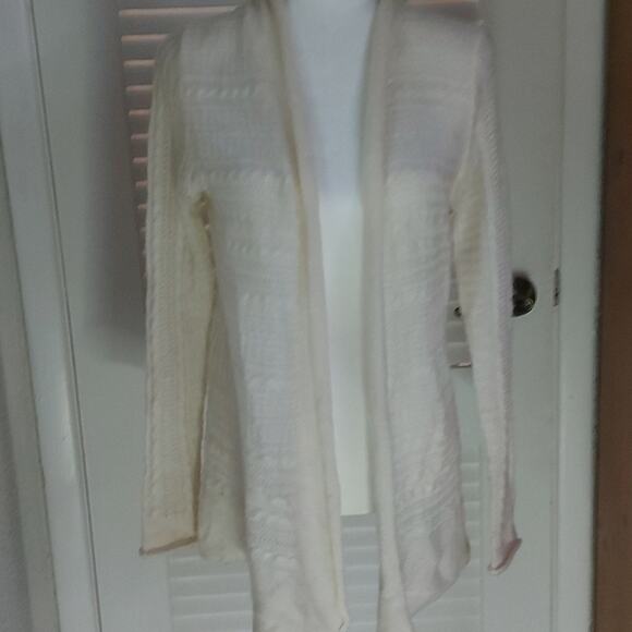 Sonoma Life + Style Cream Cardigan Open Front Sweater S Boho Cottagecore Winter - Picture 4 of 11